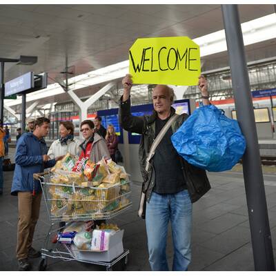 Flüchtlinge am Westbahnhof in Wien