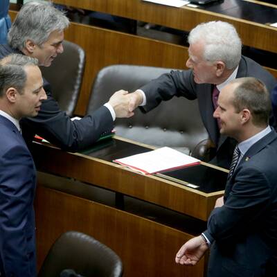 Frank Stronachs erster Tag im NR