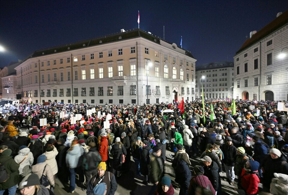 Demo am 4. Februar 2025 gegen Blau-Schwarz in Wien.