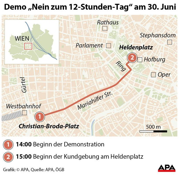 ÖGB bezahlt Kosten für Teilnahme an Demo