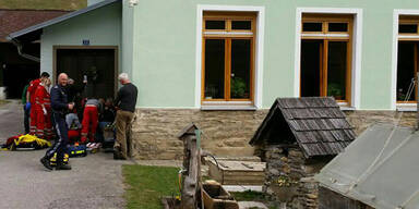 Gro&szlig;mutter &uuml;berrollt Enkelin (2) mit Pkw