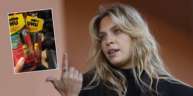 Superkleber als Weihnachtsgeschenk f&uuml;r Klima-Shakira Anja Windl