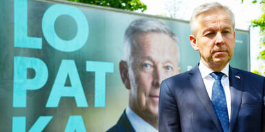 Reinhold Lopatka bei der Plakat-Präsentation für die EU-Wahl