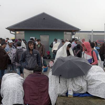 Flüchtlinge am Westbahnhof in Wien