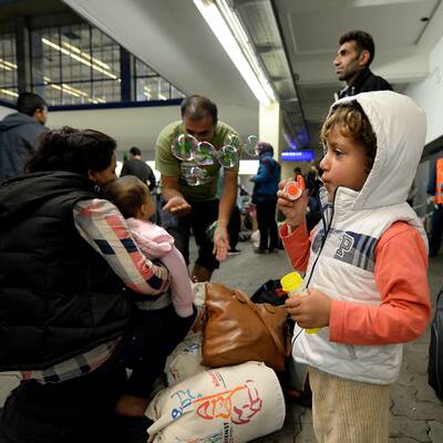 Flüchtlinge am Westbahnhof in Wien
