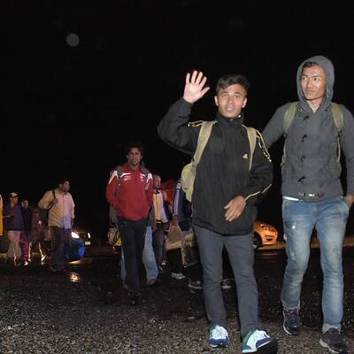 Flüchtlinge am Westbahnhof in Wien