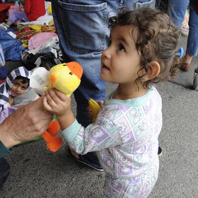 Flüchtlinge am Westbahnhof in Wien