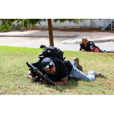 Journalisten und israelische Soldaten in Sderot am 8. Oktober.