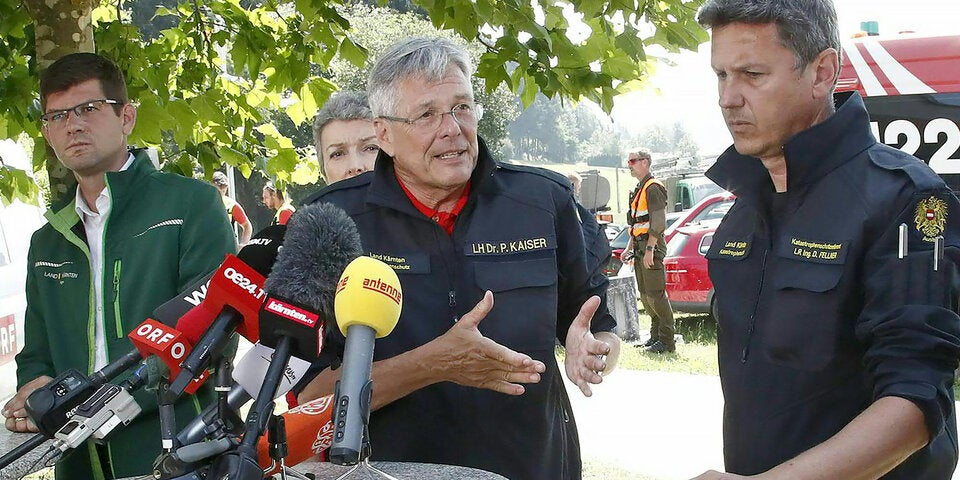LH Peter Kaiser und Kärntens Katastrophenschutzreferent Daniel Fellner