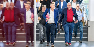 Reinhold Binder und Karl D&uuml;rtscher bei den Verhandlungen