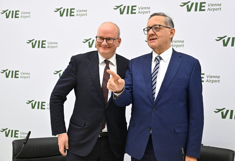 Flughafen Wien AG Vorstände Julian Jäger (l.) und Günther Ofner.
