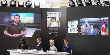 &Uuml;ber zehn Milliarden Euro f&uuml;r Ukraine bei Geberkonferenz gesammelt