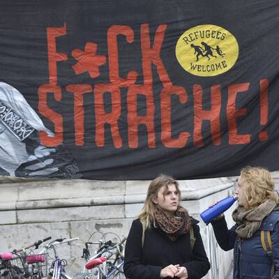 Demo gegen FPÖ-Burschenschafter im Parlament