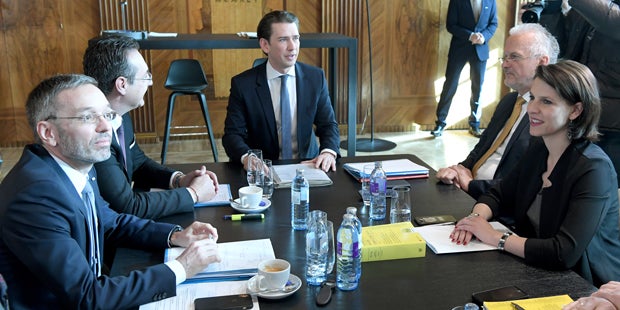 Kickl, Strache, Kurz, Moser Edtstadler