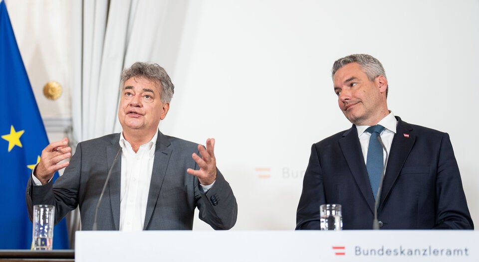 Werner Kogler und Karl Nehammer