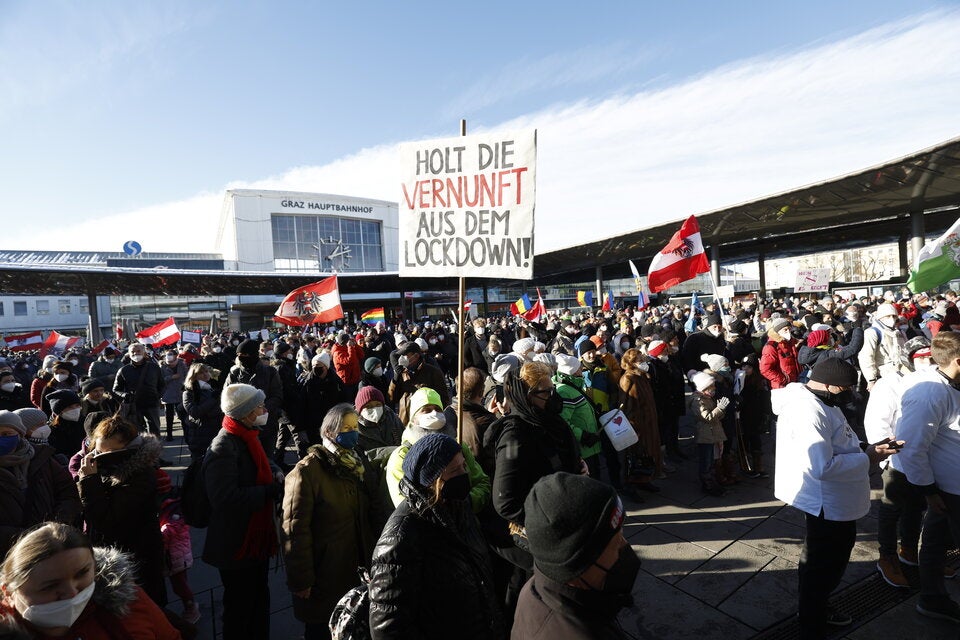 Corona-Demos: 17.000 in Graz, 9.000 in Bregenz