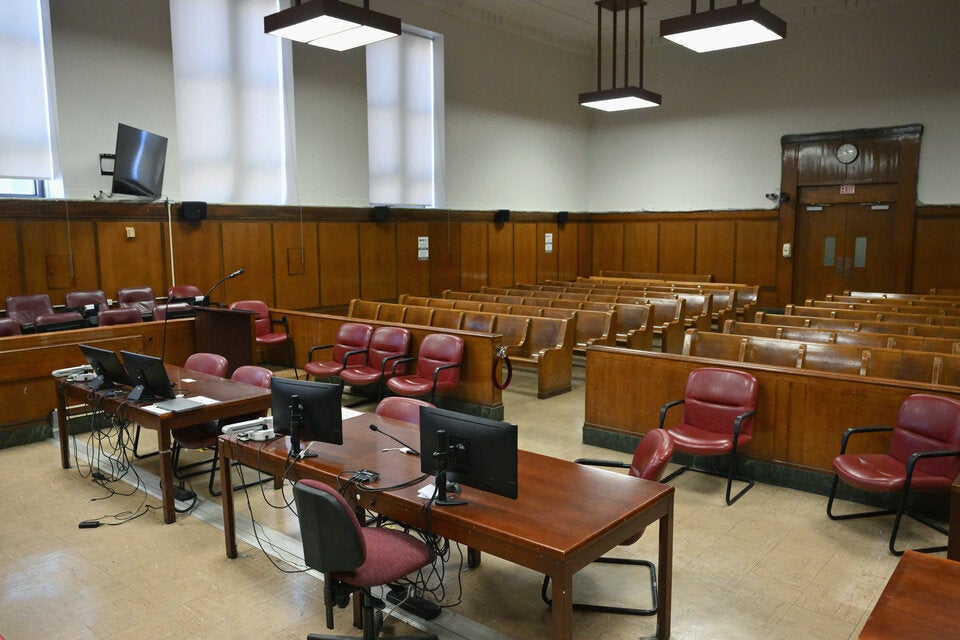 Judge Juan Manuel Merchan’s courtroom at Manhattan Criminal Court in New York City