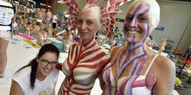 Bodypainting-Weltrekord in Wien gebrochen