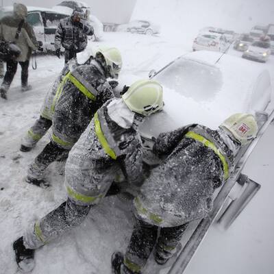 Schnee-Chaos in Ungarn