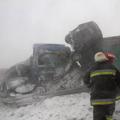 Schnee-Chaos in Ungarn