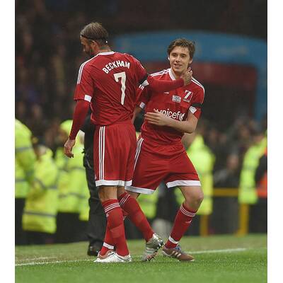 Beckhams: Familien-Auftritt bei Fußball-Spiel