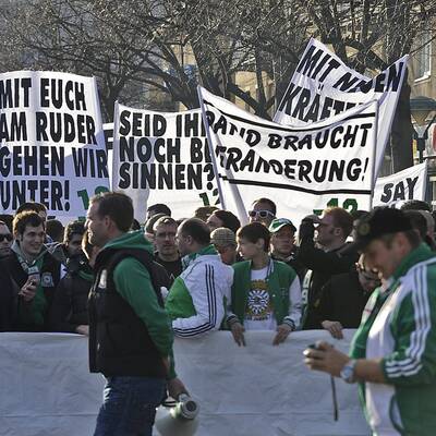 Fanprotest bei den Hütteldorfern