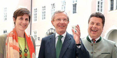 Rössler,  ÖVP-Landesobmann Wilfried Haslauer,  Team Stronach -Landesobmann Hans Mayr