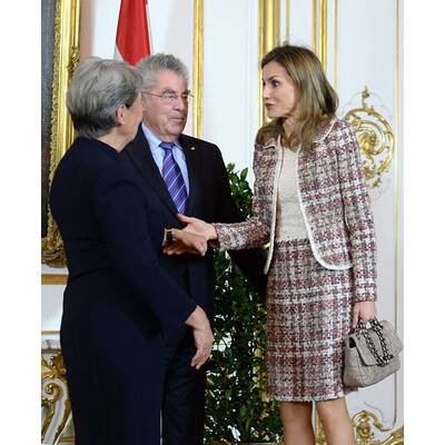 Königin Letizia von Spanien mit Bundespräsident Heinz Fischer und Gattin Margit Fischer