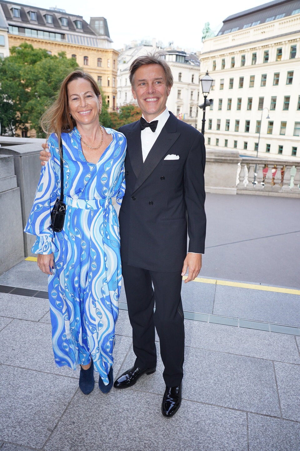 Birgit Lauda und Marcus Sieberer beim Fundraising Dinner auf der Albertina-Terrasse.