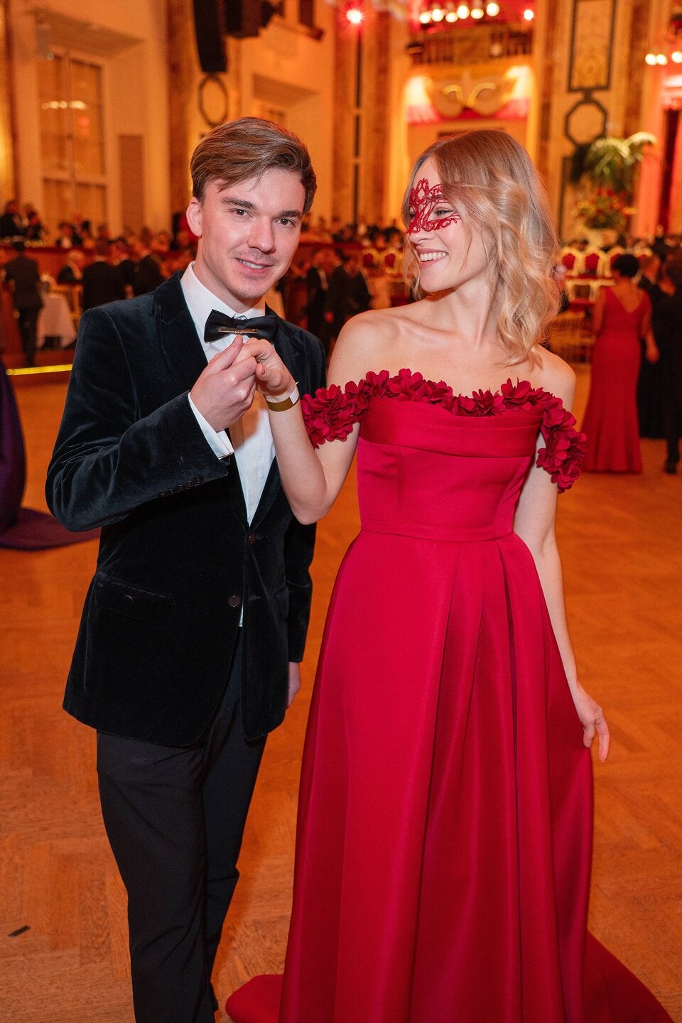 Valerie Huber (hier mit Yuri Revich) schaute ihrem Liebsten Thomas Kraml zu. 