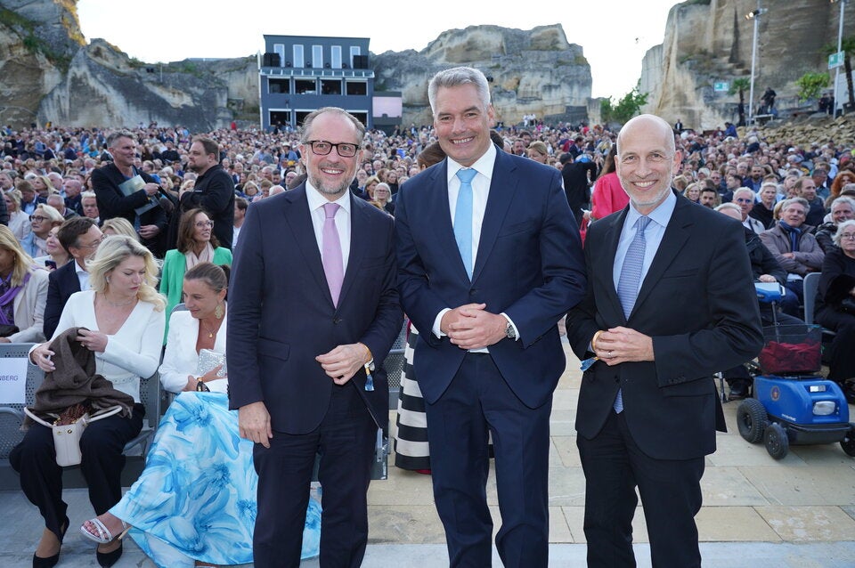 Alexander Schallenberg, Karl Nehammer und Martin Kocher