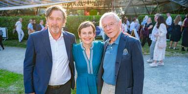 Nina Blum mit Ehemann Martin (links) und Vater Wolfgang Schüssel.