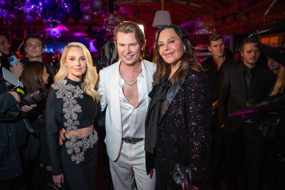 Adi Weiss lud zum 50. Geburtstag - hier mit Silvia Schneider und Natascha Ochsenknecht. 