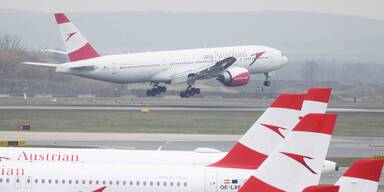 AUA-Maschinen am Flughafen Wien-Schwechat