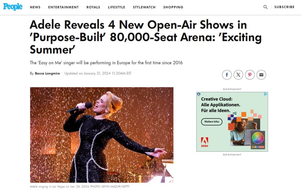 Adele: weltweiter Hype um Europa-Comeback für Austro-Veranstalter