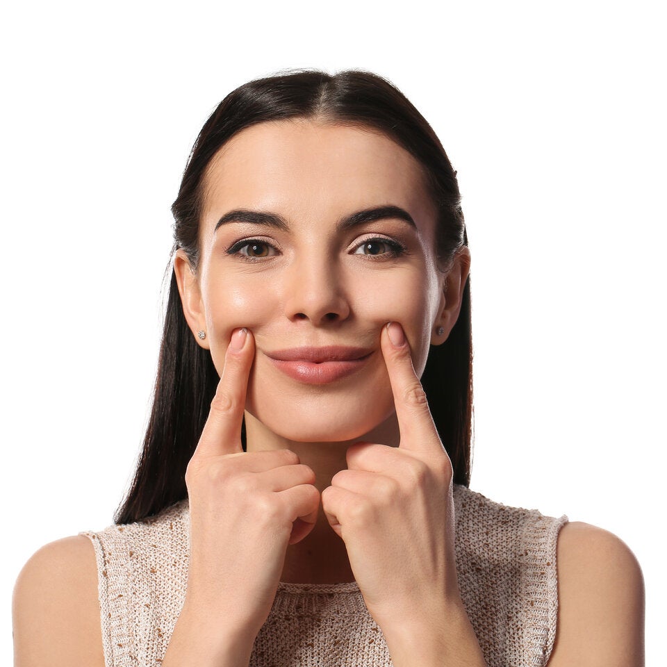 Nasolabialfalten-Übung.