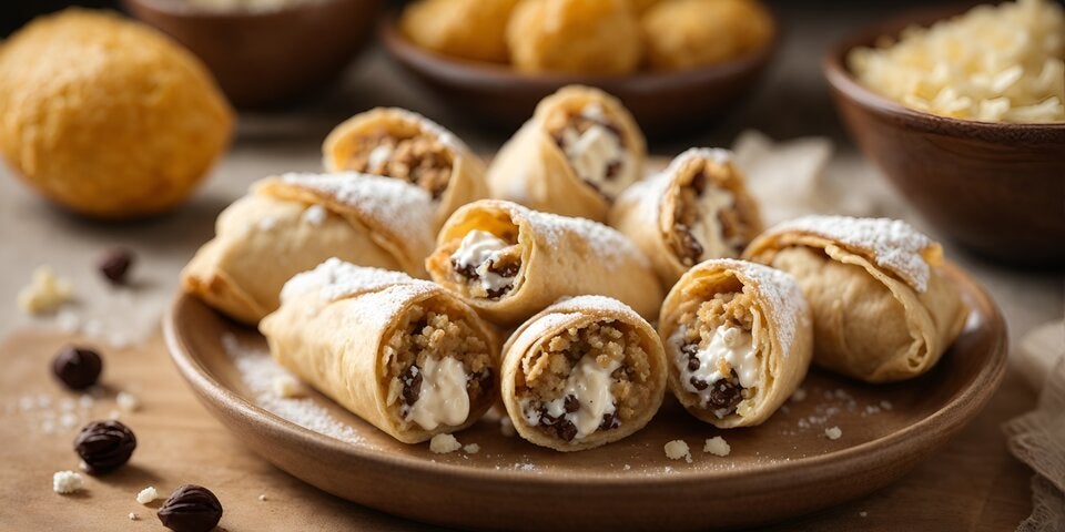 Cannoli mit Schokoladen-Haselnuss-Creme.