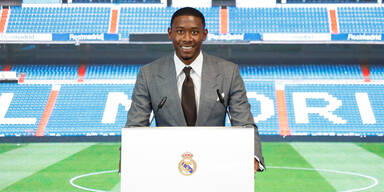 David Alaba bei seiner Antrittsrede bei Real Madrid