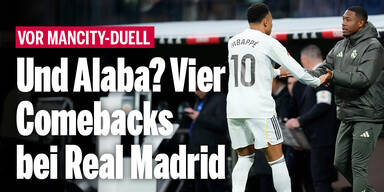Und Alaba? Vier Comebacks bei Real Madrid
