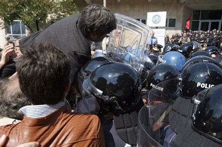 Albanien Protest Wahlen Tirana