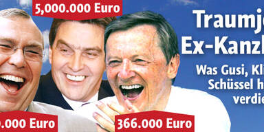 Was Gusi, Schüssel & Klima verdienen