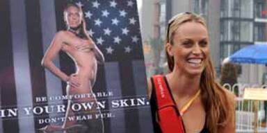 Schwimm-Star Amanda Beard zieht sich für Peta aus