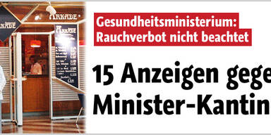 15 Rauch-Anzeigen gegen Minister-Kantine