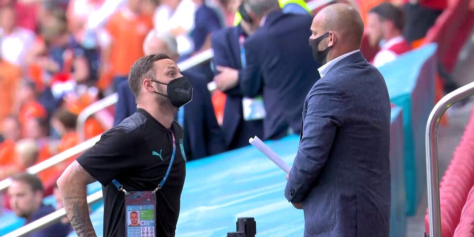 Marko Arnautovic im Gespräch mit Ex-Teamkollege Wesley Sneijder