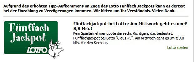 4 Gewinner teilen sich Fünffach-Jackpot
