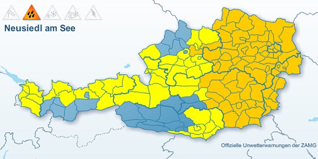Unwetter-Warnung für das Wochenende