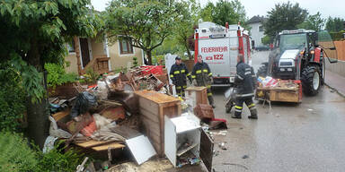 Aufräumarbeiten Unwetter NÖ