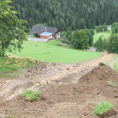 Hangrutschung in der Klausen