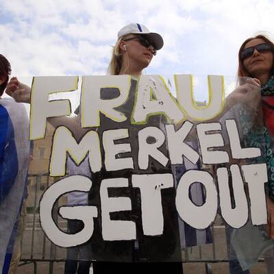 Hass-Proteste in Athen vor Merkel-Ankunft