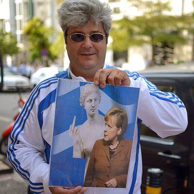 Hass-Proteste in Athen vor Merkel-Ankunft